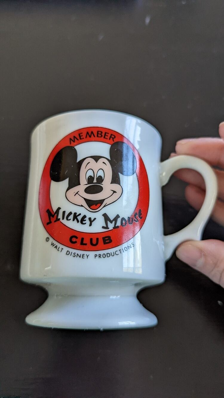 Vintage Walt Disney Productions Mickey Mouse Club Member Coffee Cup Mug Japan